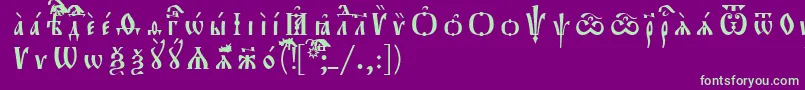 Weitere Informationen zur Orthodox.TtUcs8Разрядочный-Schriftart Orthodox.TtUcs8Разрядочный-Schriftart – Grüne Schriften auf violettem Hintergrund